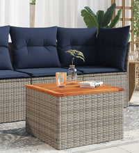 Gartentisch Grau 55x55x37 cm Poly Rattan und Akazienholz