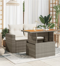 Gartentisch Grau 100x55x73 cm Poly Rattan und Akazienholz