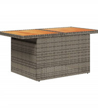 Gartentisch Grau 100x55x73 cm Poly Rattan und Akazienholz