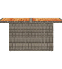 Gartentisch Grau 100x55x73 cm Poly Rattan und Akazienholz