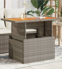 Gartentisch Grau 100x55x73 cm Poly Rattan und Akazienholz