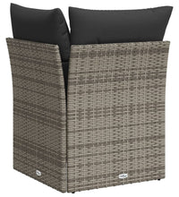 Garten-Ecksofa mit Kissen Grau Poly Rattan