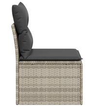 Gartensofa ohne Armlehnen mit Kissen Hellgrau Poly Rattan