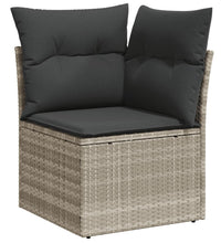 Garten-Ecksofa mit Kissen Hellgrau Poly Rattan