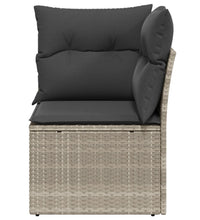 Garten-Ecksofa mit Kissen Hellgrau Poly Rattan