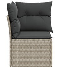 Garten-Ecksofa mit Kissen Hellgrau Poly Rattan