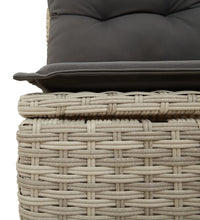 Garten-Ecksofa mit Kissen Hellgrau Poly Rattan