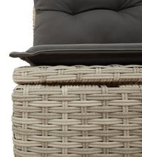 Gartensofa mit Kissen 4-Sitzer Hellgrau Poly Rattan