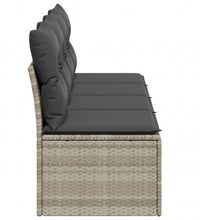 Gartensofa mit Kissen 4-Sitzer Hellgrau Poly Rattan