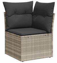 Garten-Ecksofa mit Kissen Hellgrau Poly Rattan