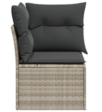 Garten-Ecksofa mit Kissen Hellgrau Poly Rattan