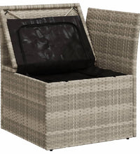 Garten-Ecksofa mit Kissen Hellgrau Poly Rattan