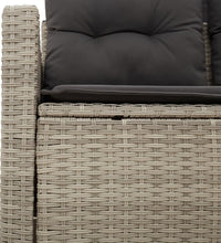 Gartensofa mit Kissen 2-Sitzer Hellgrau Poly Rattan