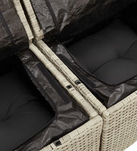 Gartensofa mit Kissen 2-Sitzer Hellgrau Poly Rattan