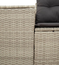 Gartensofa mit Kissen 2-Sitzer Hellgrau Poly Rattan