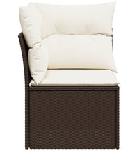 Garten-Ecksofa mit Kissen Braun Poly Rattan