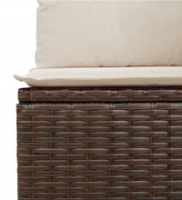 Garten-Ecksofa mit Kissen Braun Poly Rattan