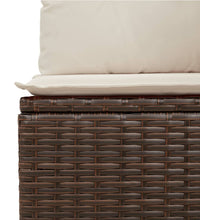 Gartensofa mit Kissen 2-Sitzer Braun Poly Rattan