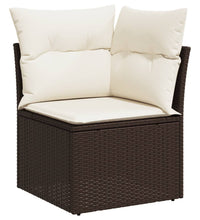 Garten-Ecksofa mit Kissen Braun Poly Rattan