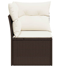 Garten-Ecksofa mit Kissen Braun Poly Rattan