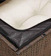 Garten-Ecksofa mit Kissen Braun Poly Rattan