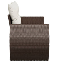 Gartensofa mit Kissen 2-Sitzer Braun Poly Rattan