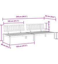 Garten-Mittelsofas aus Paletten 2 Stk. Massivholz Akazie