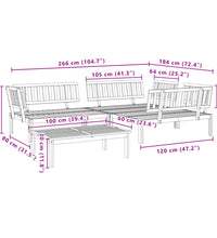 4-tlg. Garten-Sofagarnitur aus Paletten Massivholz Akazie