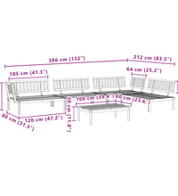 5-tlg. Garten-Sofagarnitur aus Paletten Massivholz Akazie