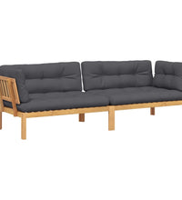 Garten-Ecksofas aus Paletten 2 Stk mit Kissen Massivholz Akazie