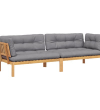 Garten-Ecksofas aus Paletten 2 Stk mit Kissen Massivholz Akazie