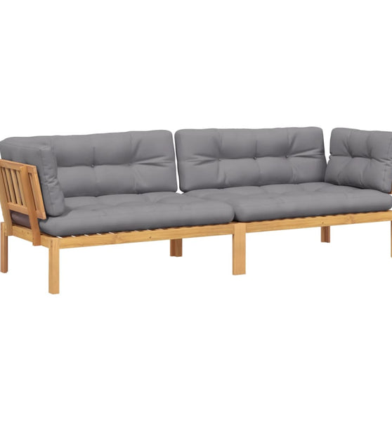 Garten-Ecksofas aus Paletten 2 Stk mit Kissen Massivholz Akazie