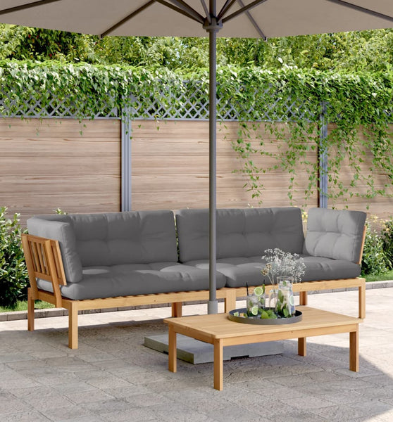 Garten-Ecksofas aus Paletten 2 Stk mit Kissen Massivholz Akazie