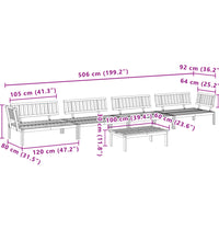 5-tlg. Garten-Sofagarnitur aus Paletten Massivholz Akazie