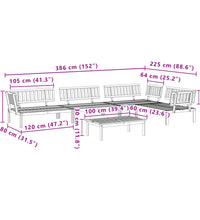 5-tlg. Garten-Sofagarnitur aus Paletten Massivholz Akazie