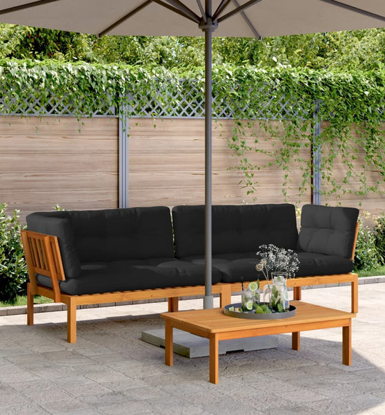 Garten-Ecksofas aus Paletten mit Kissen 2 Stk Massivholz Akazie