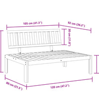 Garten-Mittelsofa aus Paletten Massivholz Akazie