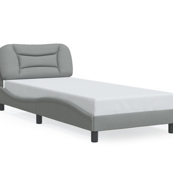 Bettgestell ohne Matratze Hellgrau 80x200 cm Stoff