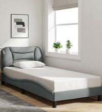 Bettgestell ohne Matratze Hellgrau 90x190 cm Stoff