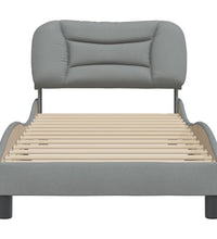 Bettgestell ohne Matratze Hellgrau 90x190 cm Stoff