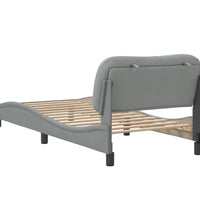 Bettgestell ohne Matratze Hellgrau 90x190 cm Stoff