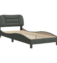 Bettgestell ohne Matratze Dunkelgrau 90x190 cm Stoff