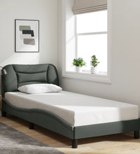 Bettgestell ohne Matratze Dunkelgrau 90x190 cm Stoff