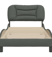 Bettgestell ohne Matratze Dunkelgrau 90x190 cm Stoff