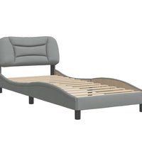 Bettgestell ohne Matratze Hellgrau 90x200 cm Stoff