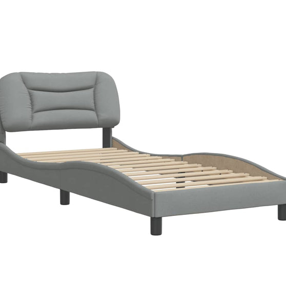 Bettgestell ohne Matratze Hellgrau 90x200 cm Stoff