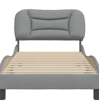 Bettgestell ohne Matratze Hellgrau 90x200 cm Stoff