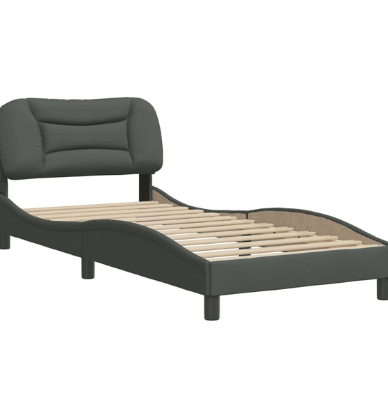 Bettgestell ohne Matratze Dunkelgrau 90x200 cm Stoff