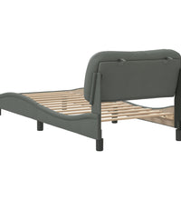 Bettgestell ohne Matratze Dunkelgrau 90x200 cm Stoff