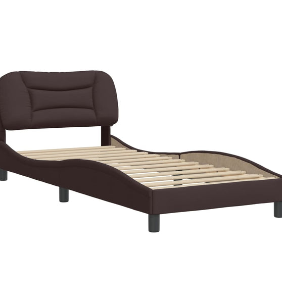 Bettgestell ohne Matratze Dunkelbraun 90x200 cm Stoff